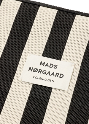 Knit stripe computer sleeve small Black Mads Nørgaard 